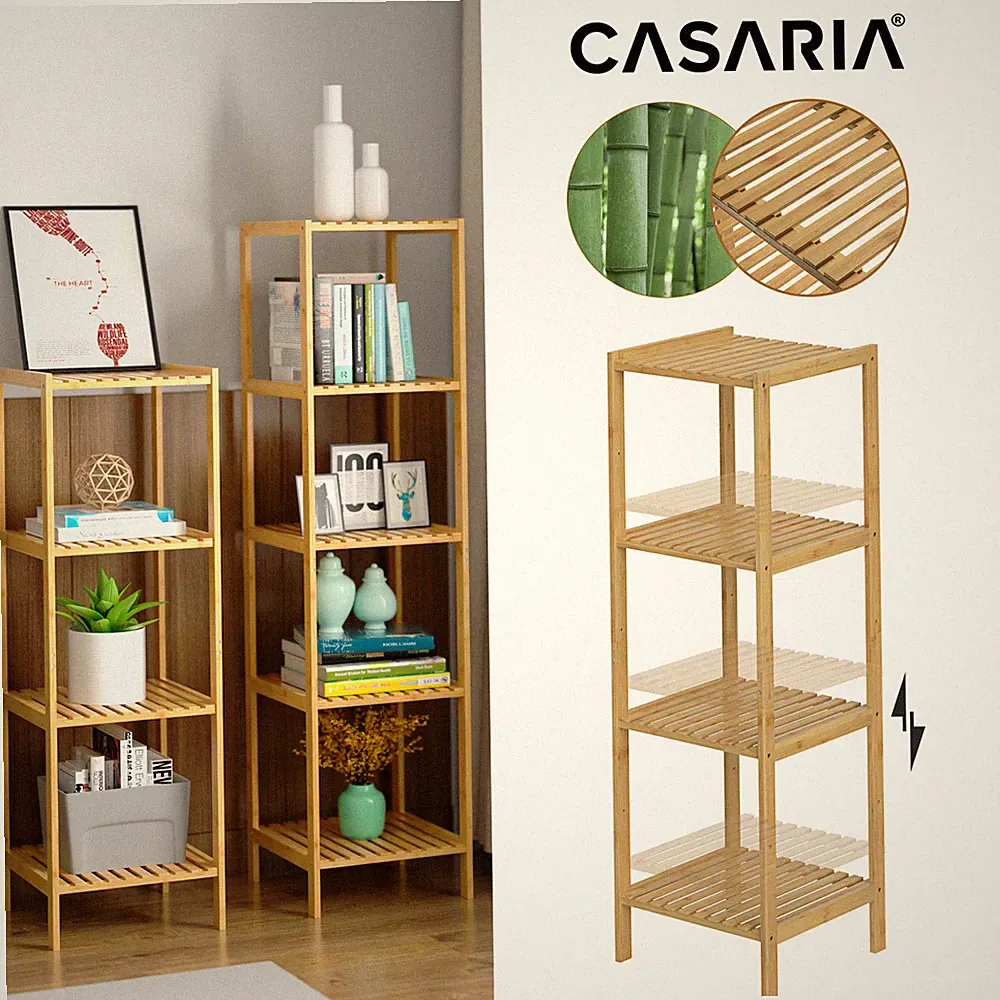 CASARIA® Badezimmer Regal Badregal Bambus Holzregal Küchenregal Holz Küche Bad