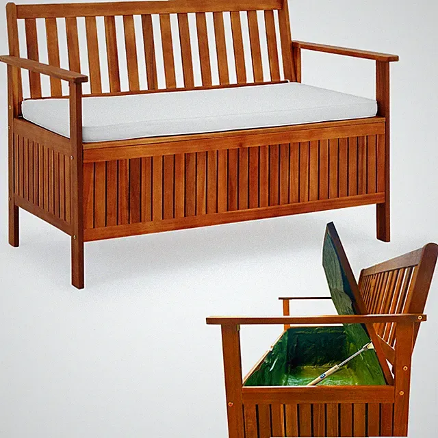 CASARIA® Gartenbank Holzbank Wetterfest Holz Akazie Garten Gartenbox Sitzbank