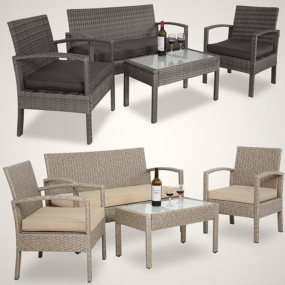 CASARIA® Gartenmöbel Balkonmöbel Lounge Polyrattan Garten Balkon Set