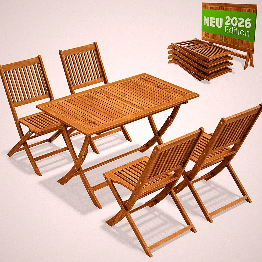 CASARIA Gartenmöbel Set MODELL 2026 Holz Klappbar FSC®-zertifiziert Balkon