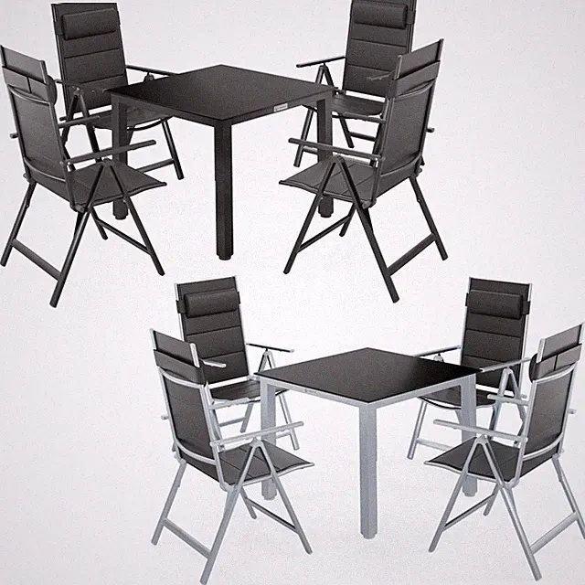 CASARIA® Gartenmöbel Sitzgruppe Essgruppe Aluminium Garten Tisch Klappstuhl Set