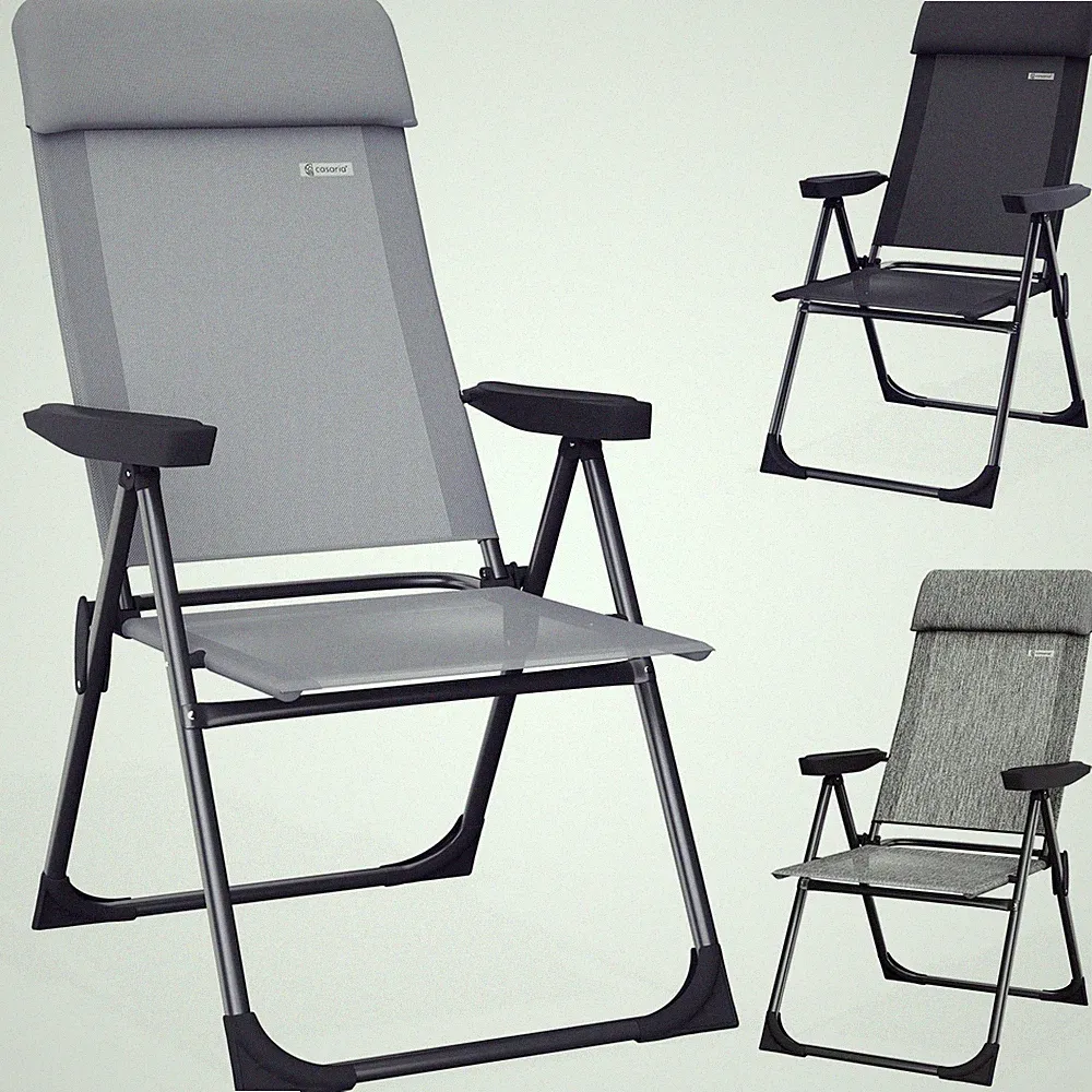 Casaria Gartenstühle Hochlehner Klappstuhl 2er Set Alu Klappbar Campingstuhl