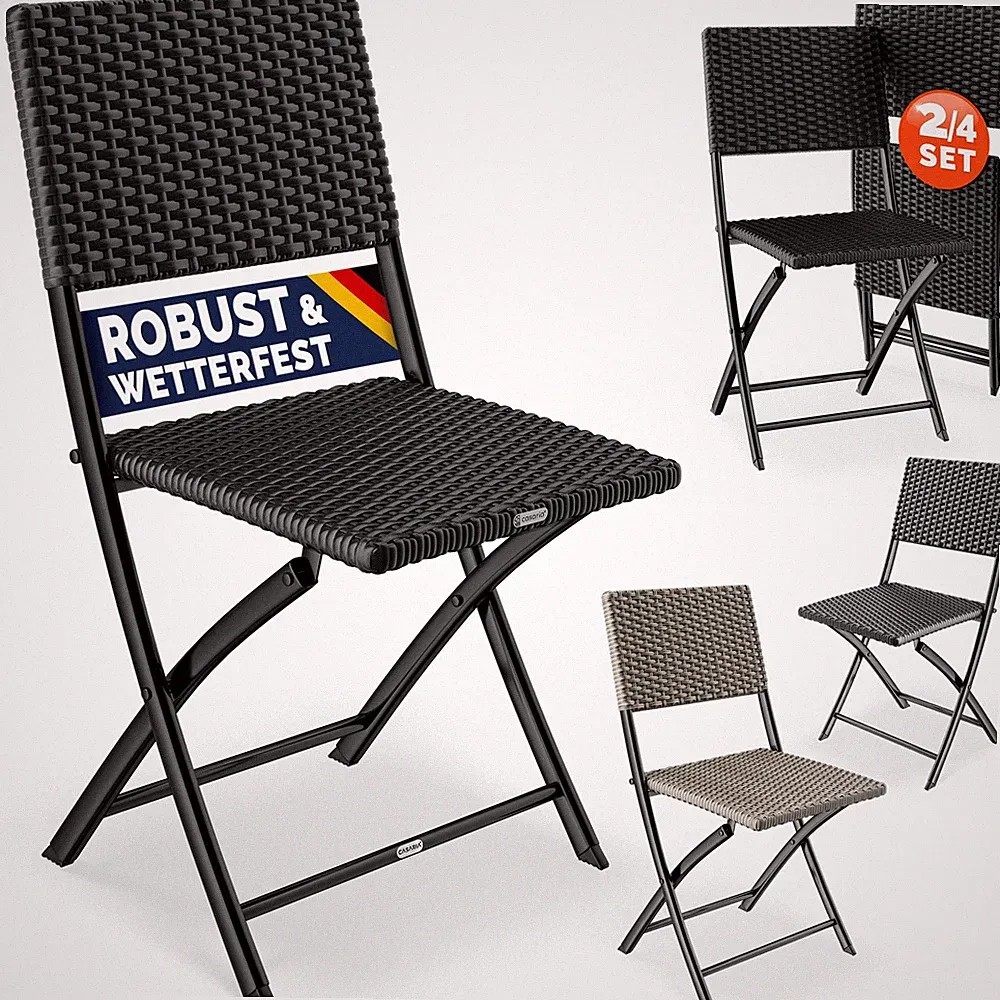 CASARIA® Klappstuhl Gartenstuhl Klappbar Polyratten Camping Garten Balkon Stuhl