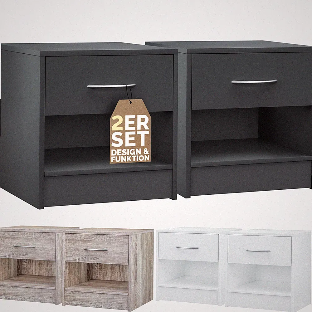 CASARIA® Nachttisch Boxspringbett Nachtschrank Schublade Holz Schlafzimmer