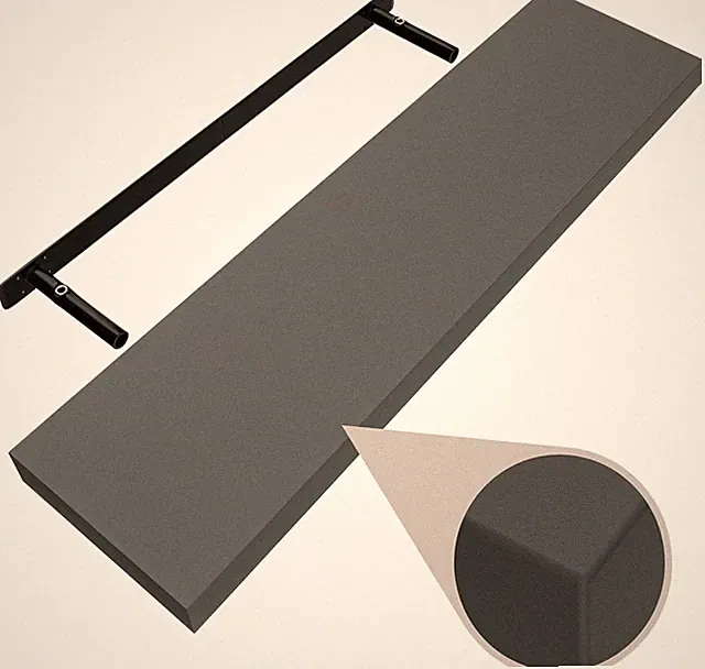 Casaria® Wandregal Holz Grau Regal mit Halterung 15kg Tragkraft Hängeregal K