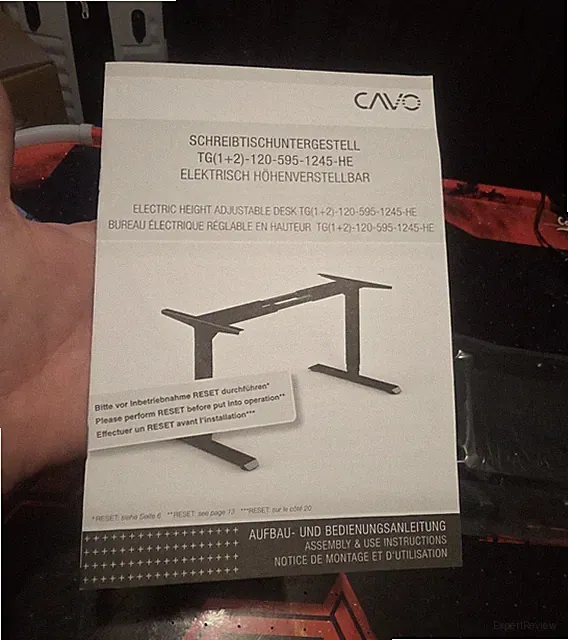 CAVO elektrisch höhenverstellbares Schreibtischuntergestell 120 cm Schwarz