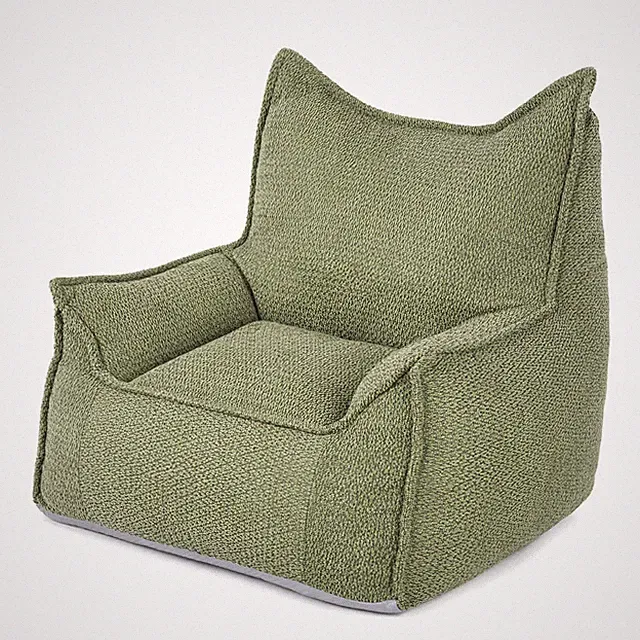 Chenille Sitzsack Sessel mit Rückenlehne, Schaumstofffüllung