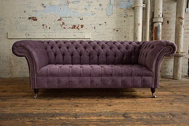 Chesterfield England Sofa Polster Webstoff Microfaser Stoff Neu Günstige Preise