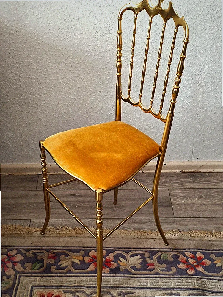 Chiavari Stuhl aus Italien – Messing, goldfarben, 1950er Jahre