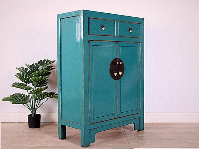 chinesische Kommode Orientalisch/Asiatisch Stil türkis RAL5018 #M-KOM-A37T