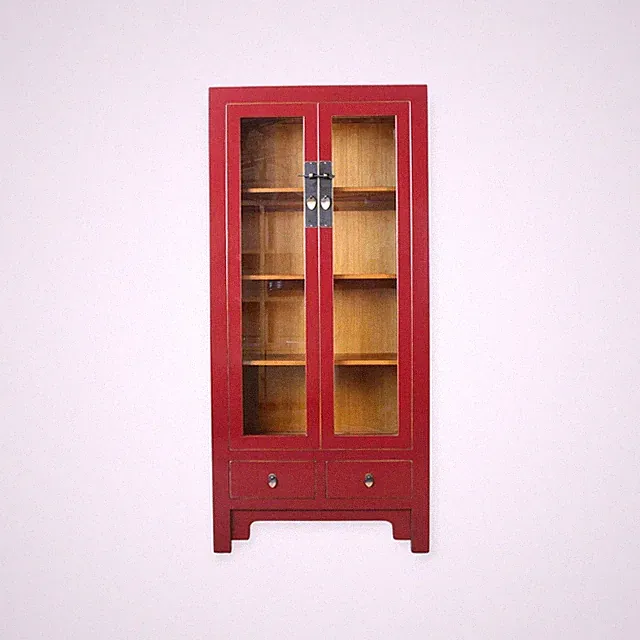 Chinesische Vitrine Purpurrot Massivholz | Yajutang #M-HOC-A12P