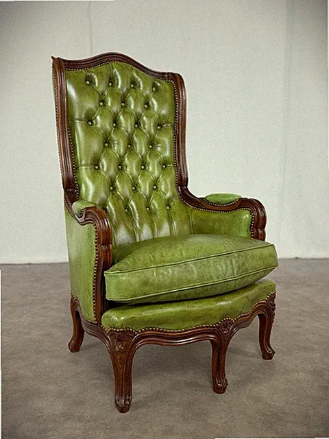 Chippendale Ledersessel Vintage Barock Sessel Chesterfield Design