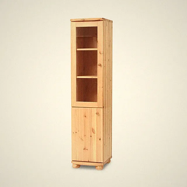 Claudia Buffetschrank Massivholz Vitrine V.2 aus 100% Bio Kiefer | 2-Türig, eleg