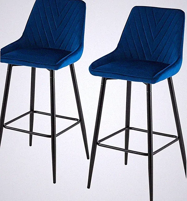 CLIPOP Barhocker, (Samt Blau, Sitzhöhe 65cm)
