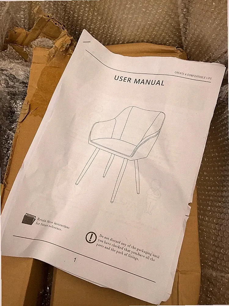 CLIPOP - Esszimmerstühle 2er-Set mit Armlehnen - Kunstleder Polsterstuhl - Beige