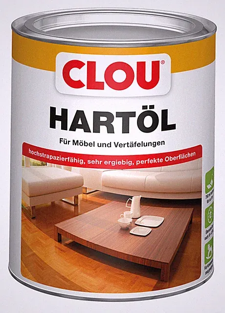 CLOU Hartöl 750ml für Möbel & Böden Holz Rotbraun Innen Holzöl Pflegeöl