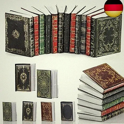 cobee Miniaturen Puppenhaus Bücher, 12 Stück Mini Bücher Puppenhaus Zubehör 1:1
