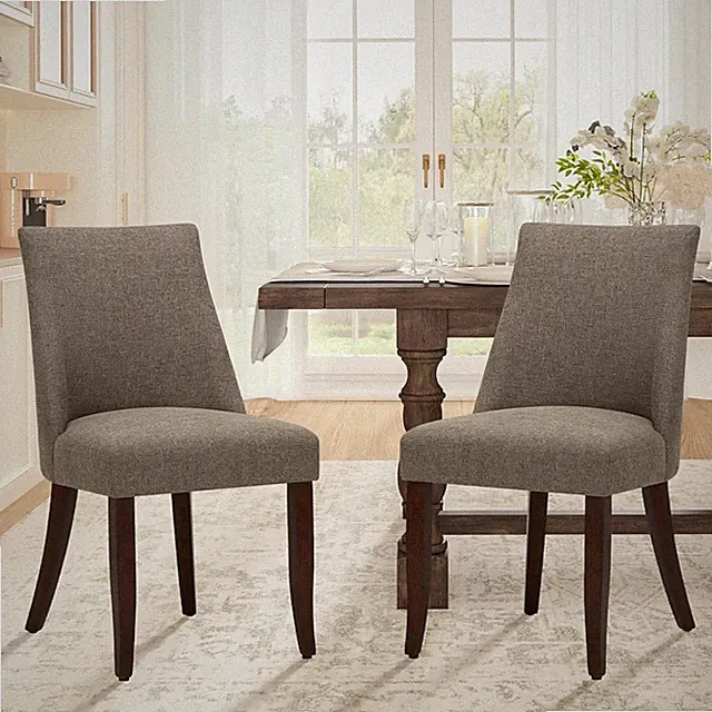COLAMY Polster Esszimmerstühle 2er Set, Leinenstoff Parsons Esszimmer Chai