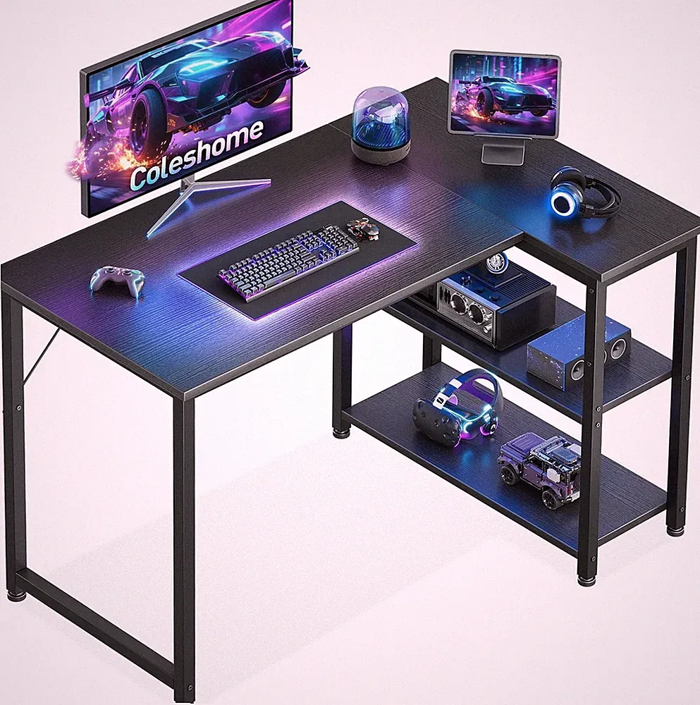 Coleshome Gaming-Tisch, 100x70cm Schreib-Tisch mit umkehrbarem Ablagefach
