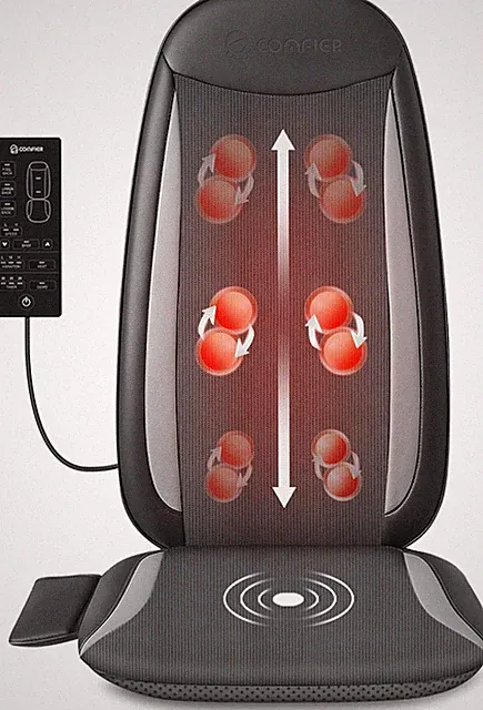COMFIER Massagesitzauflage Massagegeräte Shiatsu Rücken Nacken Wärme CF-2208