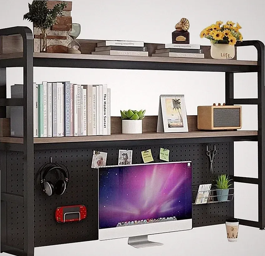 Computertisch mit Lochplatte für Büro Heim Arbeitszimmer Schreibtisch Büroregal