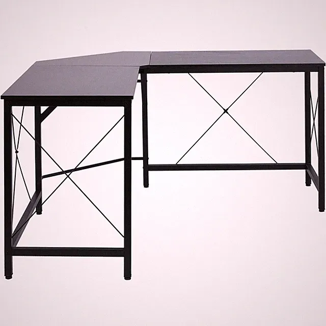 Computertisch Winkelschreibtisch L-Form Eckschreibtisch MDF Natur/ Schwarz