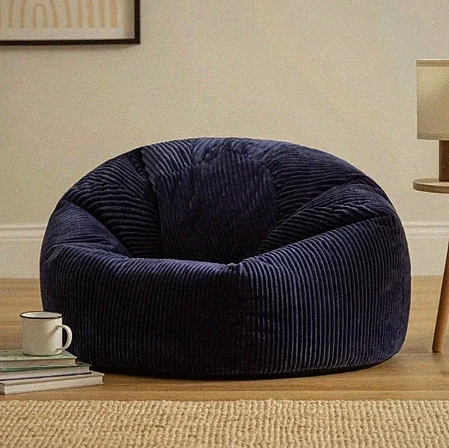 Cord Classic Bean Bag Dunkelblau | Sitzsack | 85x85x50 cm