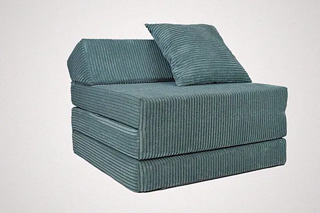 Cord-Schlafsofa Klappmatratze mit Kopfteil und Kissen FortisLine viele Farben