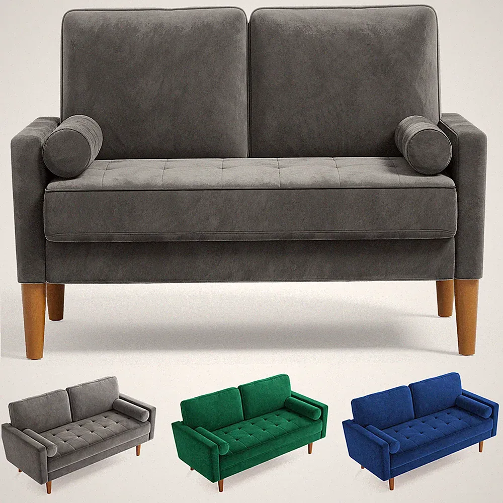 Couch 2 Sitzer Samt Kleines Sofa Gemütliches Getuftetes Couch Modern Mini Sofa