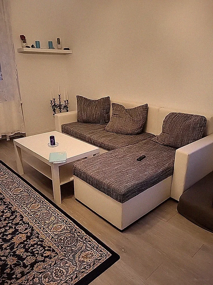 Couch Sofa POLYSTER STOFF GRAU