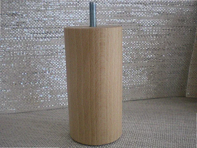 Couchfüße Möbelfüße Holzfüße RUND BUCHE NATUR M8/M10 ∅=60mm. ab 7cm. bis 30cm.