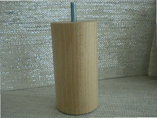 Couchfüße Möbelfüße Holzfüße RUND BUCHE NATUR M8/M10 ∅=60mm. H-5cm. bis 60cm.