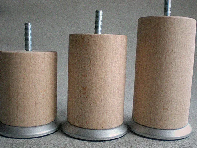 Couchfüße Möbelfüße Möbelbein Füße RUND BUCHE NATUR M8-M10 ∅=60mm. 8 bis 40cm.