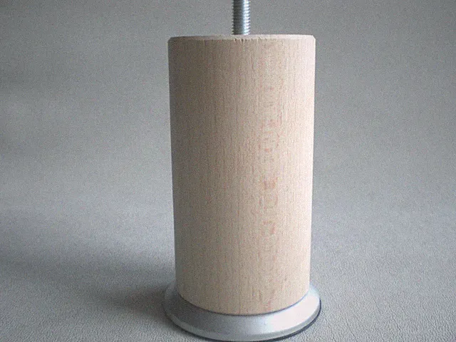Couchfüße Möbelfüße Polsterfüße Holzfüße M8 Buche Natur ∅60mm Höhe 8cm bis 25cm.