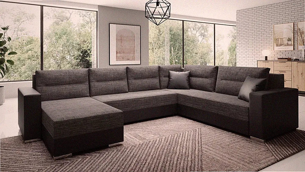 Couchgarnitur Sofa Ecksofa Captain U B 314 cm Schlaffunktion Wohnlandschaft