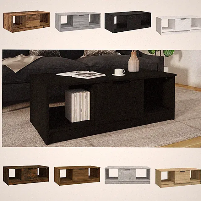 Couchtisch 102x50x36 cm Holzwerkstoff Beistelltisch Tisch Mehrere Farben