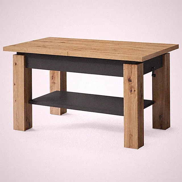 Couchtisch 110-150x68cm höhenverstellbar ausziehbar ASTRA mit Ablage Esstisch 05