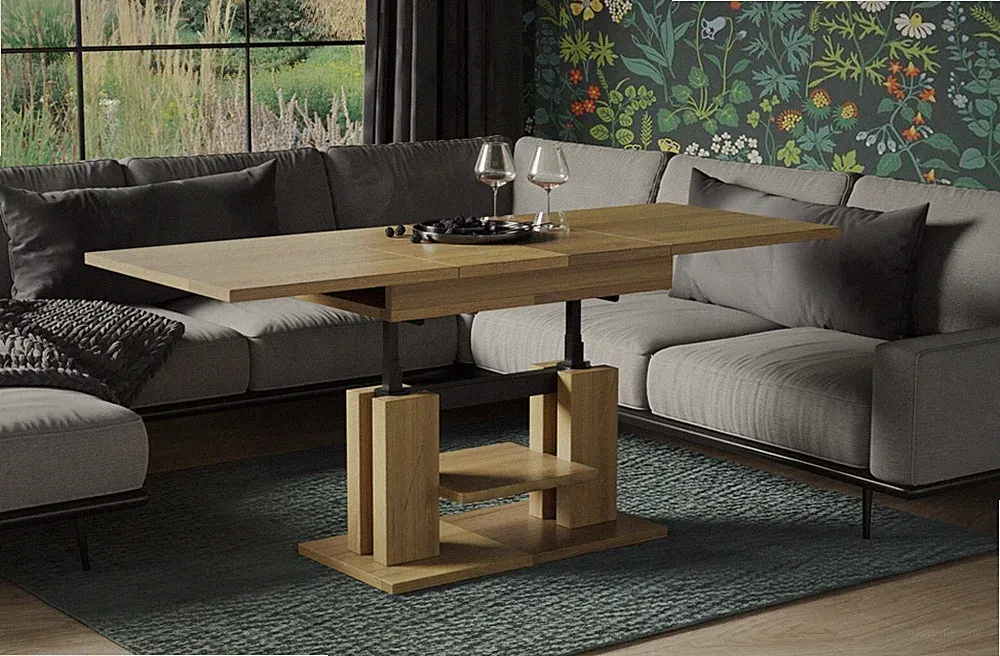 Couchtisch 110-170 cm erweiterbar ausziehbar Wohnzimmertisch höhenverstellbar
