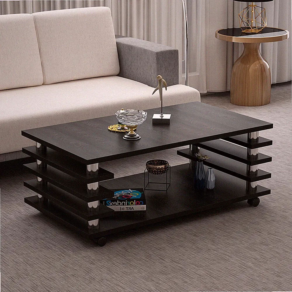 Couchtisch 115x 65 cm Wohnzimmer Tisch Schwarz Baarn Tische Beistelltisch 2
