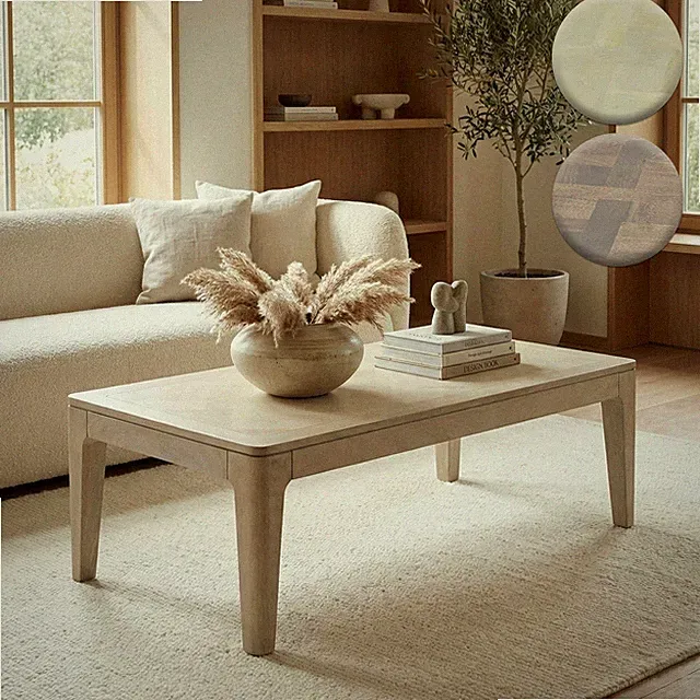 Couchtisch 120cm Massivholz Rechteckig Sofatisch Wohnzimmertisch Tisch Modern