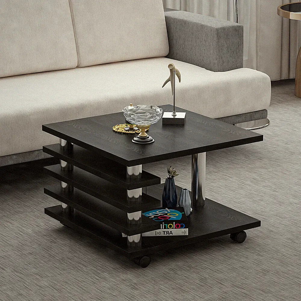 Couchtisch 65 x 65 cm Wohnzimmer Tisch Schwarz Baarn Tische Beistelltisch 1