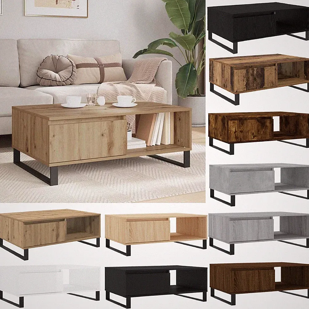 Couchtisch 90x60x35 cm Holzwerkstoff Kaffeetisch Tisch Beistelltisch Sofatisch