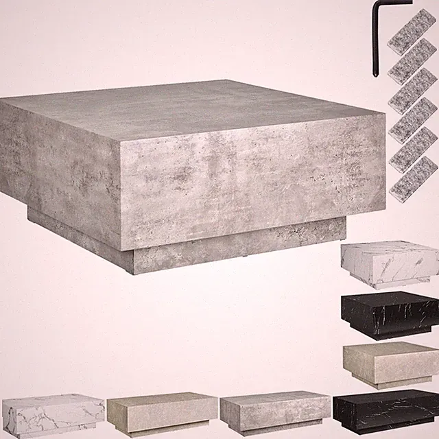 Couchtisch Abstelltisch Ablage Sofatisch Fußsockel eckig robust 45kg belastbar