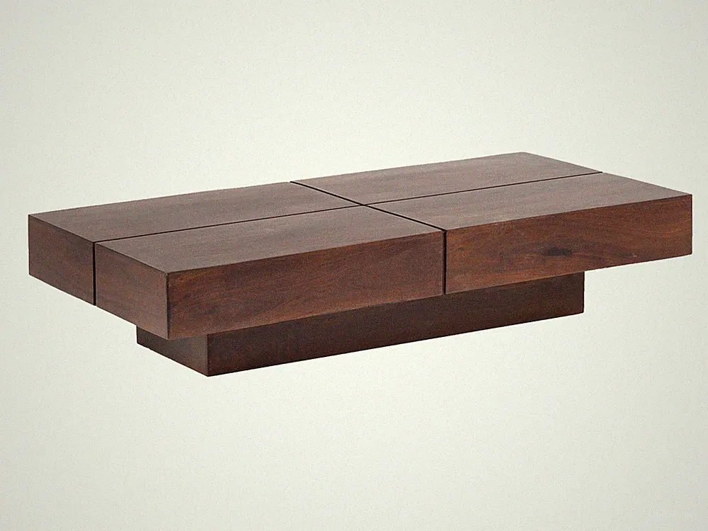 Couchtisch Amberley 140x70cm Holz Akazie Echtholz braun massiv Sofatisch Möbel