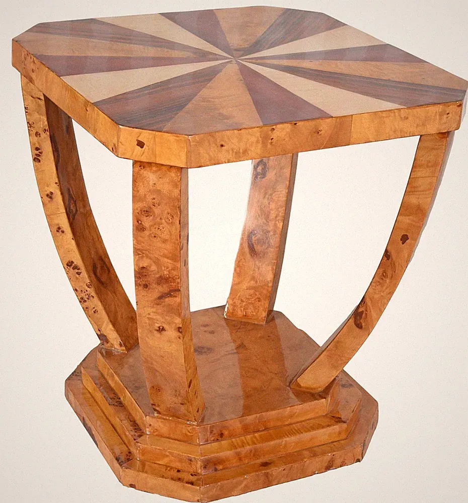Couchtisch Antik Tisch Massivholz Coffeetable Art Deco Beistelltisch Nachttisch
