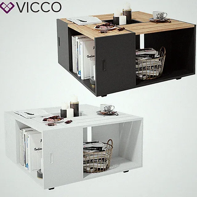 Couchtisch ANTON Obstkiste Sofatisch Kaffeetisch 2 Varianten Beistelltisch VICCO