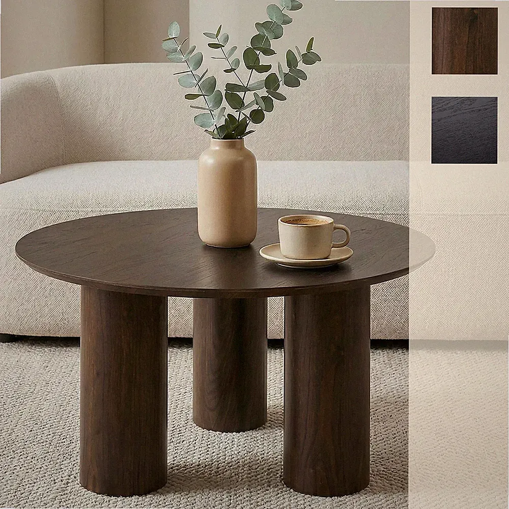 Couchtisch Beistelltisch 70 cm rund Holz Wohnzimmertisch