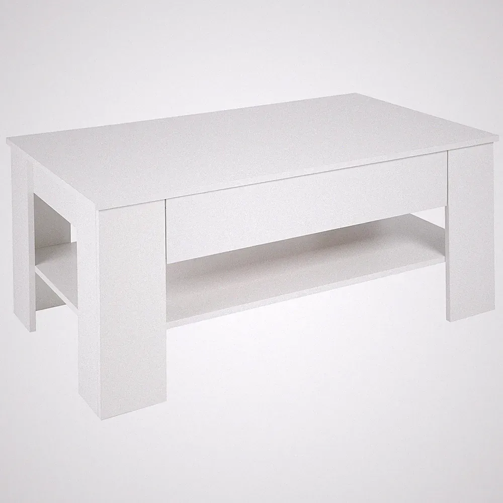 Couchtisch Beistelltisch Kaffeetisch Wohnzimmertisch Sofatisch Weiß 110x65x48 cm