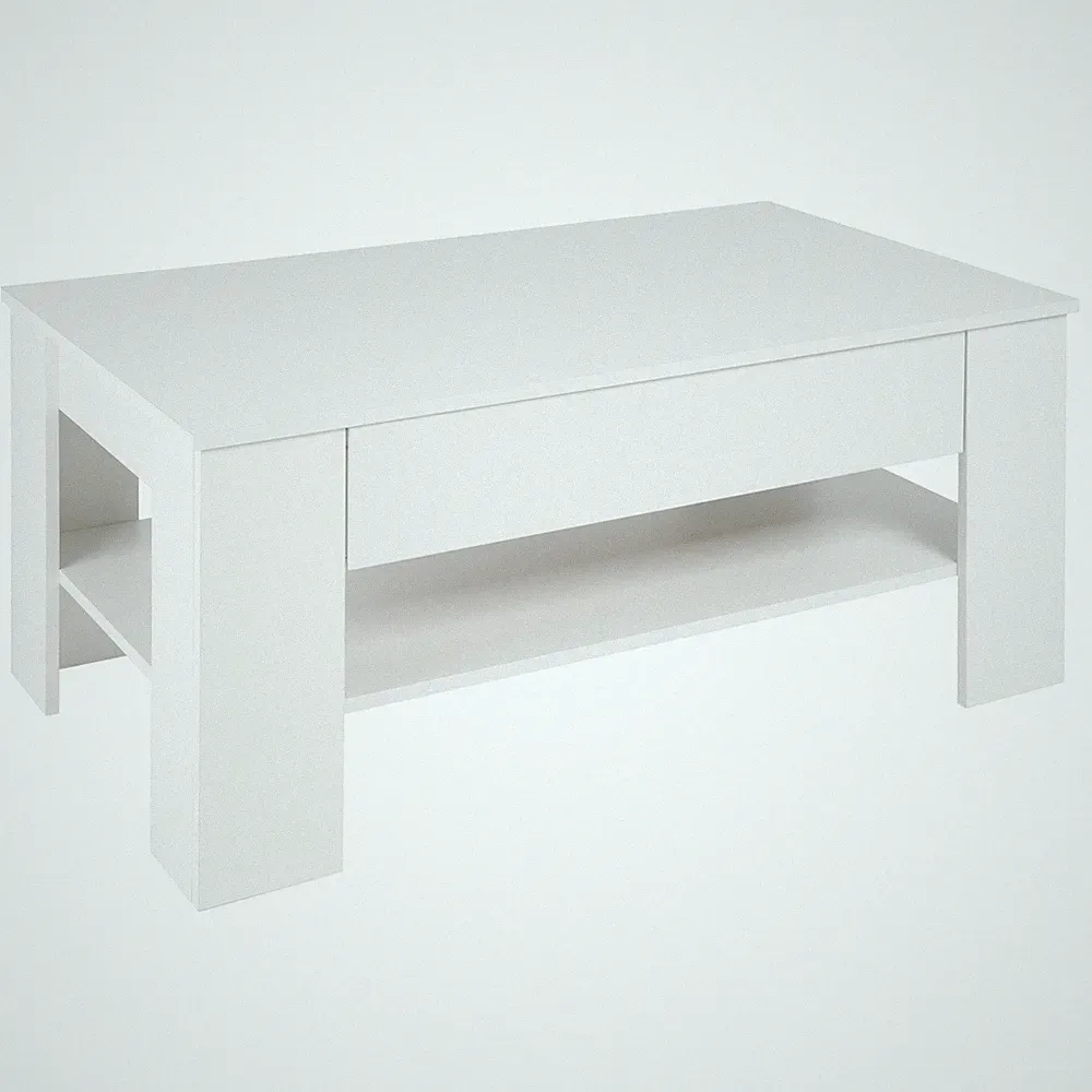 Couchtisch Beistelltisch Kaffeetisch Wohnzimmertisch Sofatisch Weiß 110x65x48 cm