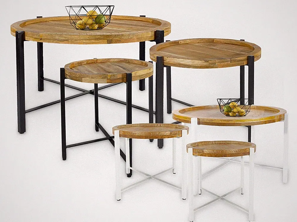 Couchtisch Beistelltisch rund ø46/55/75cm Industrie Style Wohnzimmer Tisch Sioux